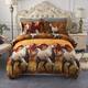 3-Piece Floral Printed Sherpa-Backing Reversible Comforter Set