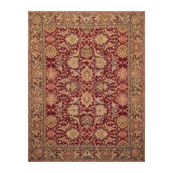 Shop Hand Hooked Botanical Nourison Burgundy Sage Oriental Area Rug Wool Traditional Oriental Area Rug 8x10 8 6 X 11 6 On Sale Overstock 31305151