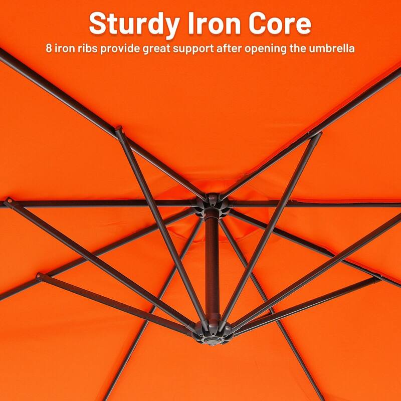 10ft Cantilever Patio Umbrella with Crank and Cross Base