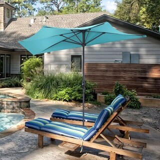 Overstockcostway 9ft Half Round Umbrella Patio Bistro Wall Balcony Door Window Turquoise Turquoise Dailymail