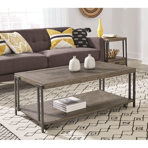 Parquet Pattern Large Rectangular Coffee Table