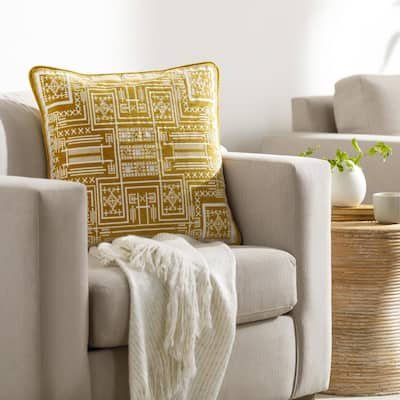 Colly Geometric Velvet Throw Pillow