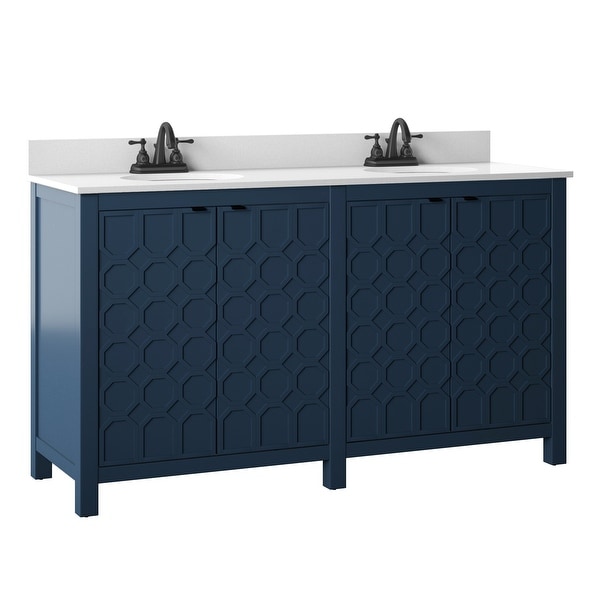 60" Unique Double Bathroom Vanity