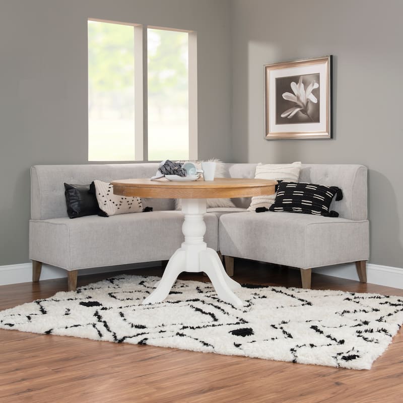 Allard Grey Modern Farmhouse Nook Bench