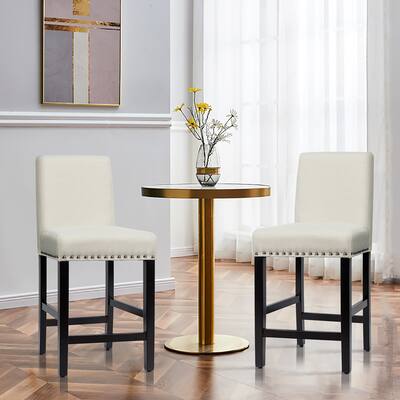 Bar Stools Set of 2 Upholstered Counter Height Bar Stools