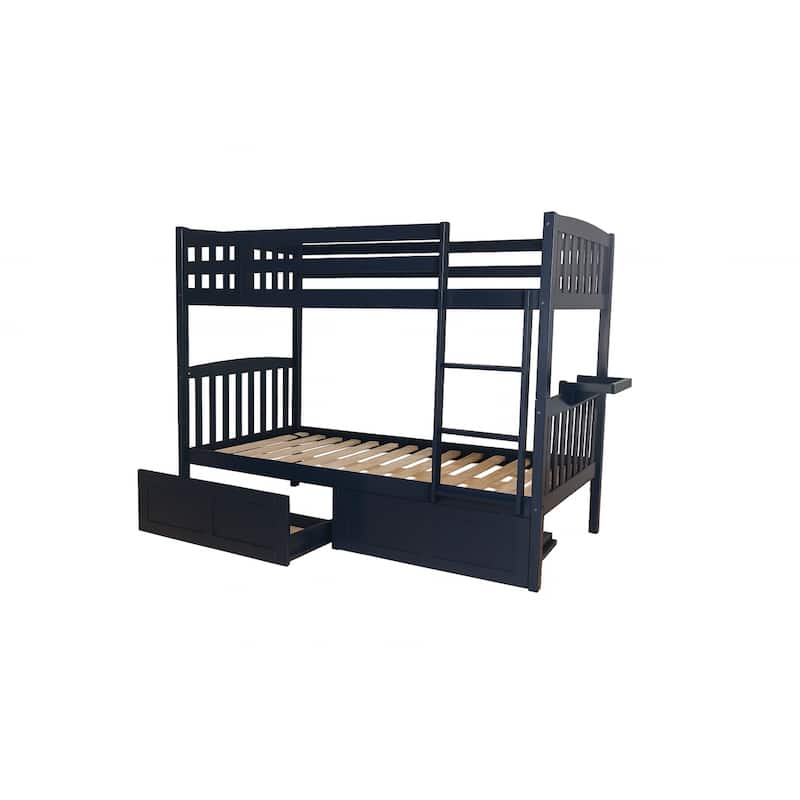 Somette Claire Twin Bunk Bed with Storage Drawers and Tray (Mattresses Not Included)