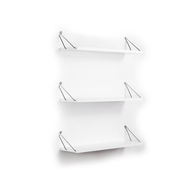 Altora Wood Base Modern Triple Shelf