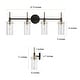 preview thumbnail 8 of 9, Alva Modern 4-Light Black and Gold Bathroom Vanity Lights Cylinder Glass Wall Lamp - 27.5" L x 6" W x 11" H