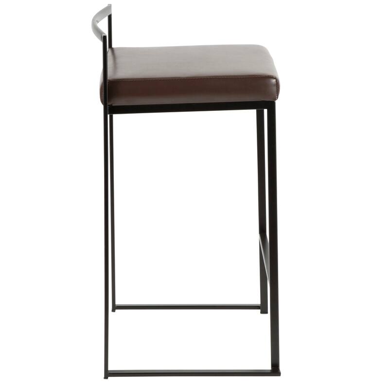 Porch & Den Forrest Black Stackable Fully Welded Counter Stool (Set of 3)
