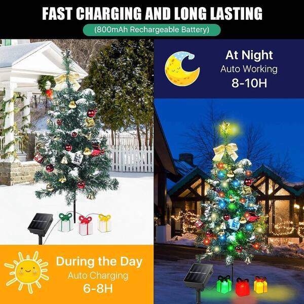 KOMI Christmas Solar Garden Light 2 Packs with Multi-Colored Change, Auto ON /Off Garden Solar Light, Solar Light for Garden, Porch, Christmas and Festival Decoration (Height: 35.8 Inch KOMI Christmas Solar Garden Light 2 Packs with Multi-Colored Change, Auto ON /Off Garden Solar Light, Solar Light for Garden, Porch, Christmas and Festival Decoration (Height: 35.8 Inch