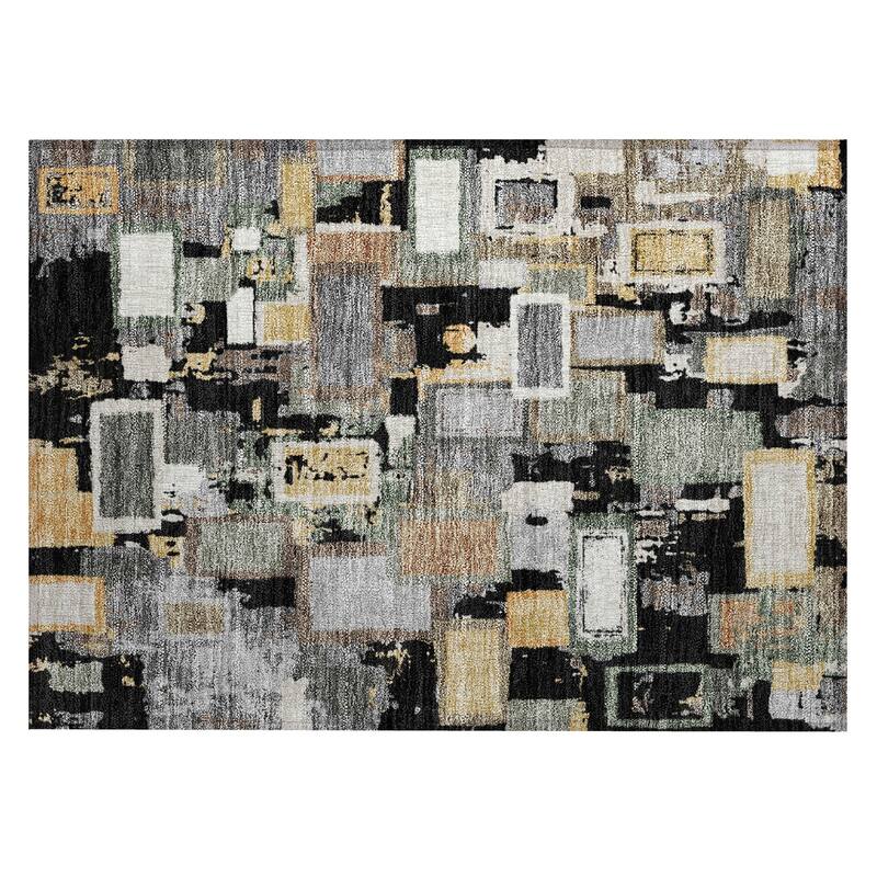 Machine Washable Indoor/ Outdoor Contemporary Geo Chantille Rug