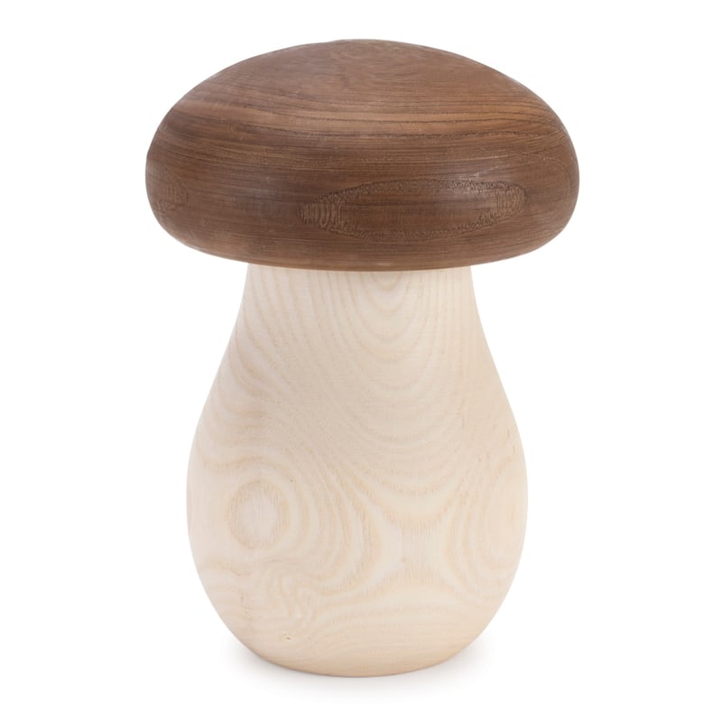 Whimsical Wooden Mushroom Storage Boxes - 6.5" - Set of 2
