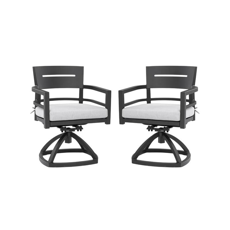 GDFStudio - Aaron Aluminum Outdoor Patio Swivel Rocker Chairs (Set of 2) with Sunbrella Cushions