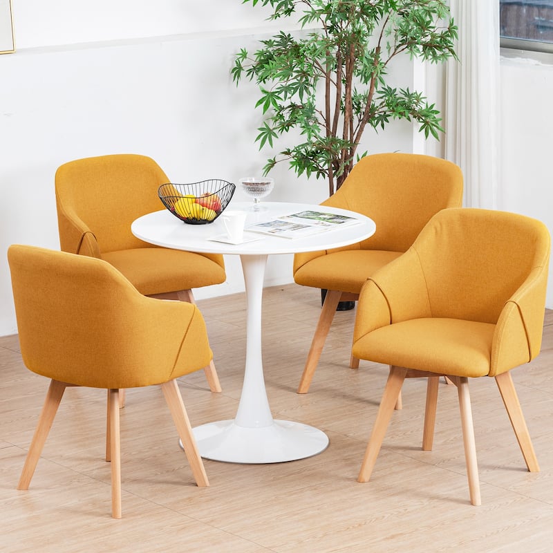 Upholstered Swivel Dining Chairs Set of 2 with Solid Wood Legs - 33.1" H x 21.5" W x 22.5" D