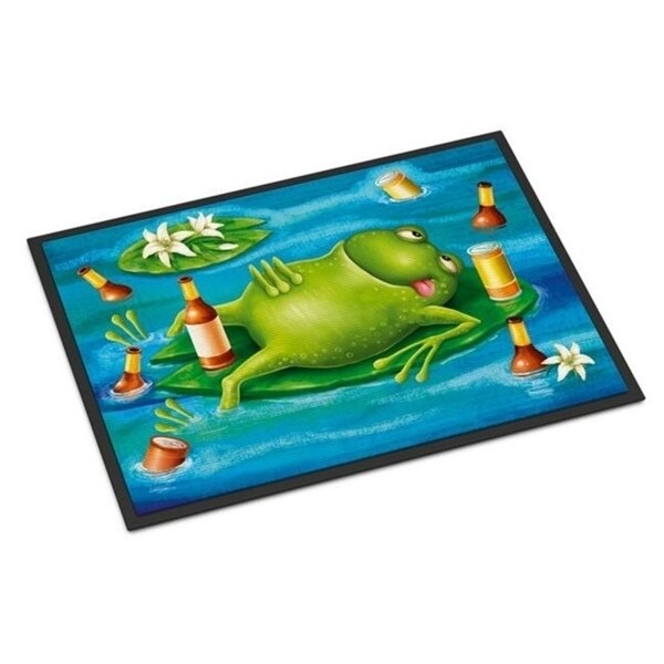 Carolines Treasures APH0093JMAT Frog Drinking Beer Indoor or Outdoor Mat 24 x 36 in.