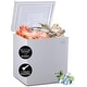 preview thumbnail 1 of 13, 5.0 Cu.Ft Deep Compact Chest Freezer with 7 Gears Temperature Control with a Removable Basket for House, Kitchen, Garage, Shop White