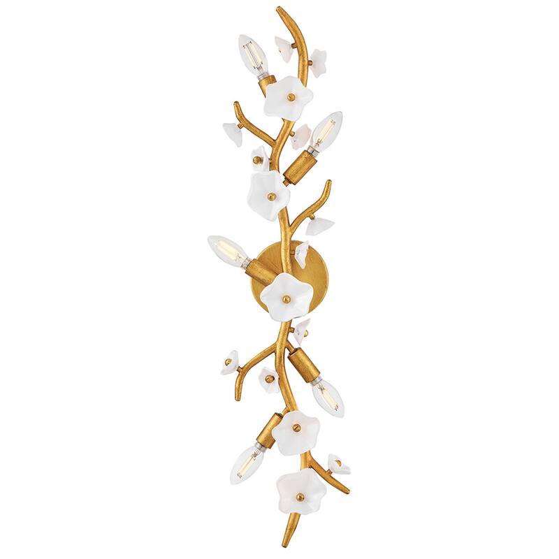 Fredrick Ramond FR41632 Azalea 5 Light 32" Tall Wall Sconce - Distressed Brass