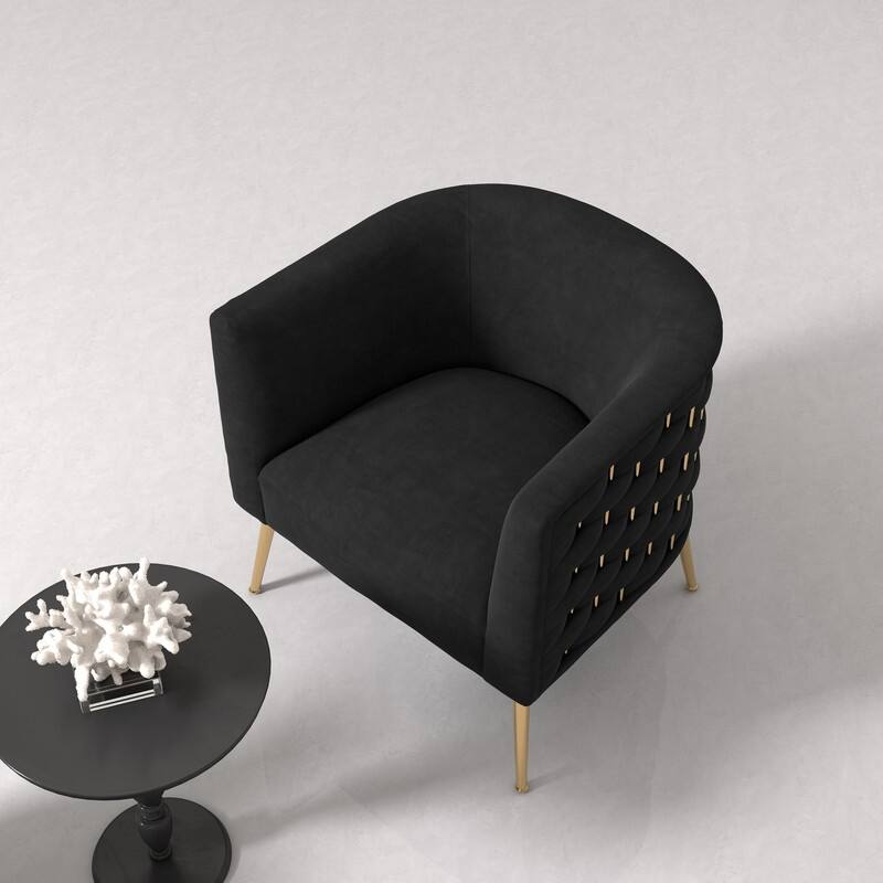 SEYNAR Mid-Century Modern Velvet Round Accent Chair for Living Room, set of 2