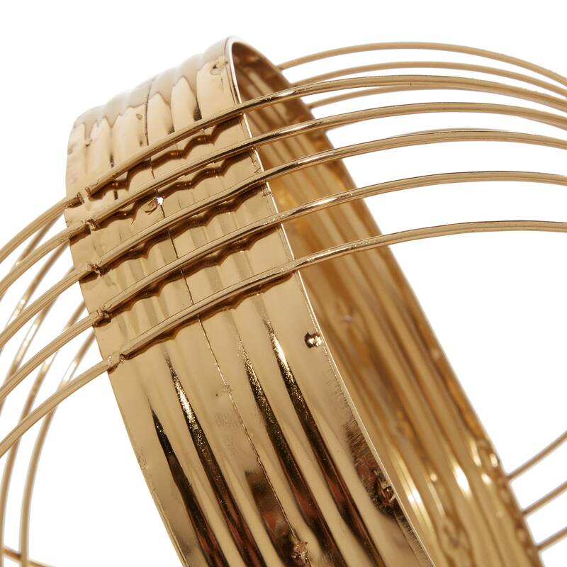 Metal Geometric Decorative Sculpture - Set of 3 Gold - CosmoLiving by Cosmopolitan