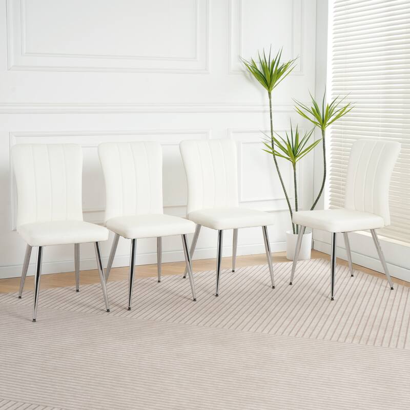 Modern Dining Chair with Metal Chair Legs (Set Of 4)