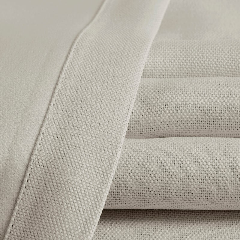 Exclusive Fabrics French Pleated Textured Faux Linen Room Darkening Curtains for Bedroom & Living Room Curtains Single Panel