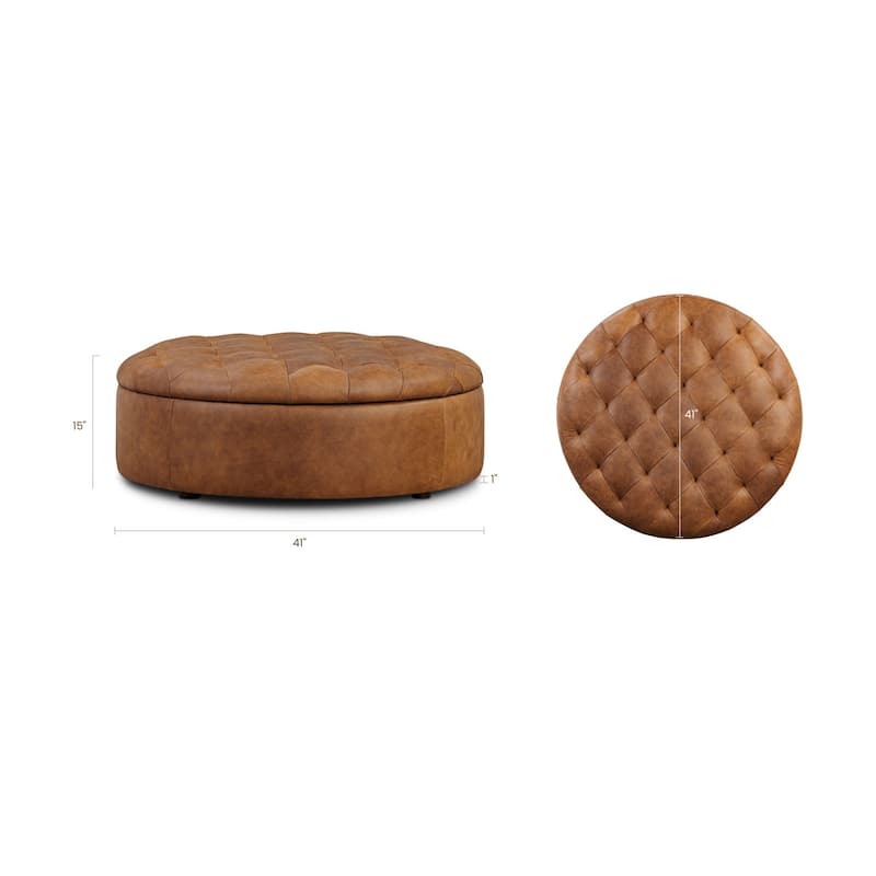 Poly & Bark Zahra Genuine Leather Storage Ottoman