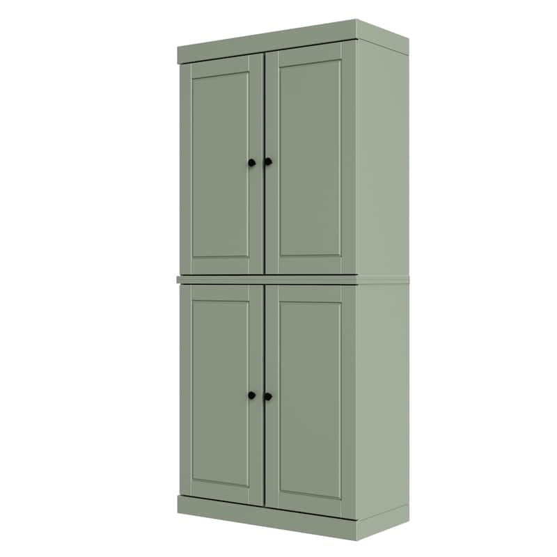 Palace Imports 100% Solid Wood 6-Shelf Bookcase with Solid Doors and Adjustable Shelves
