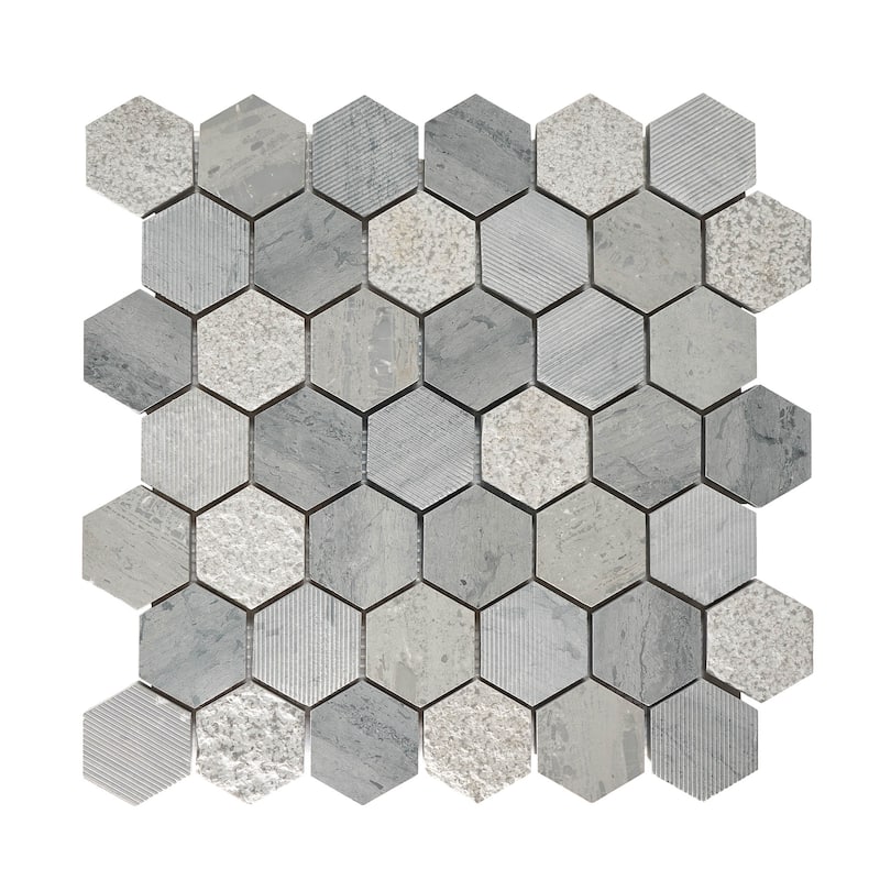 Marinewood Marble 2" x 2" Honeycomb Mosaic Tile