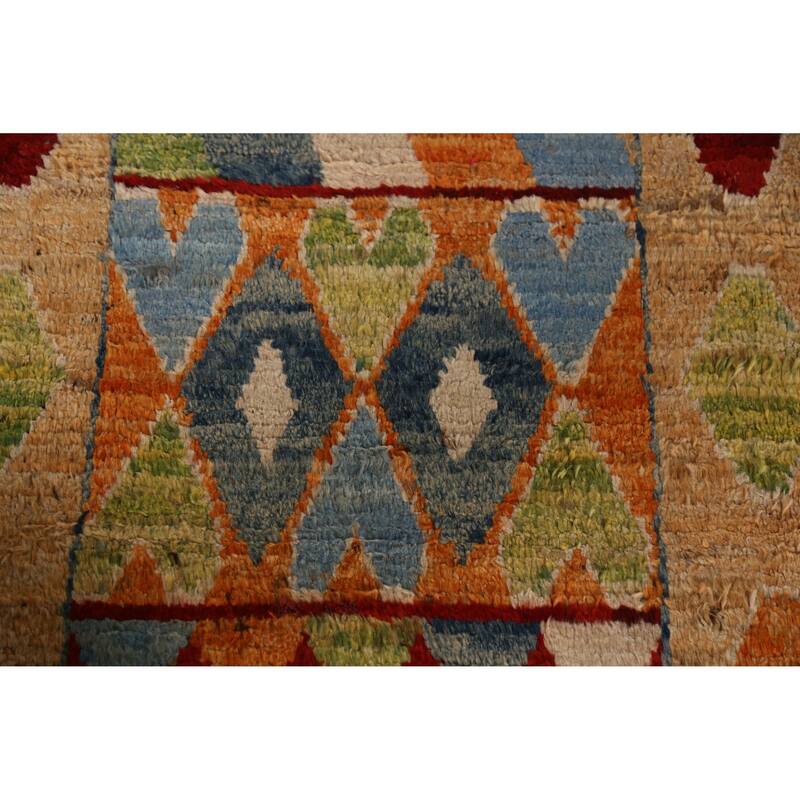Tribal Moroccan Oriental Runner Rug Handmade Multi-Color Wool Carpet - 3'0" x 9'9"