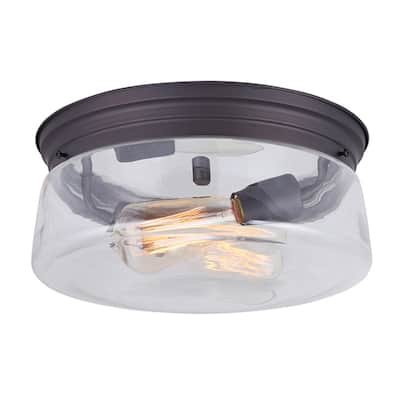 Canarm Albany 2 Light 12" Wide Flush Mount Bowl Ceiling Fixture
