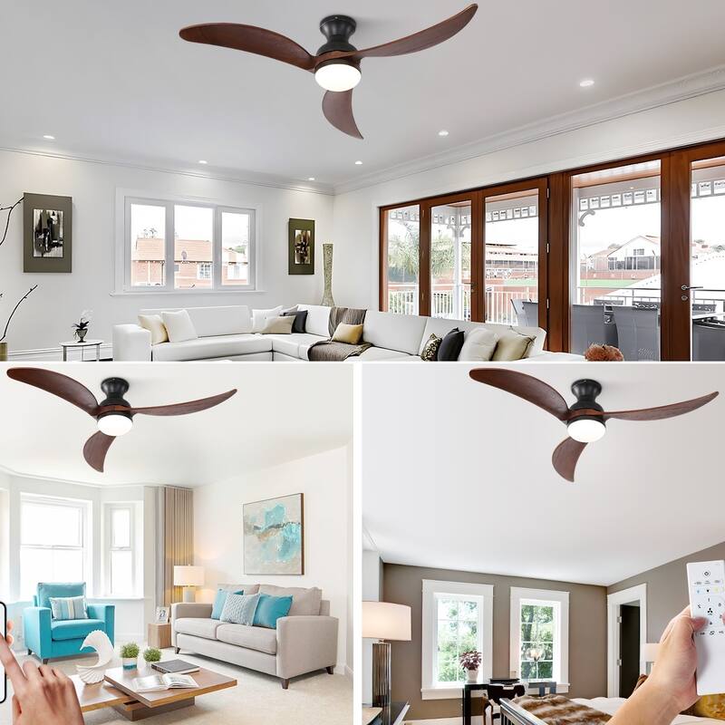 Modern Ceiling Fan With Light Smart Life APP Remote Control Timer For Alexa Google Bedroom Farmhouse