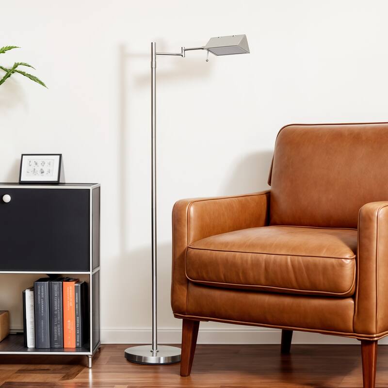56" Dimmable LED Task Floor Lamp with Adjustable Height Swing Arms 3 Color Temperatures