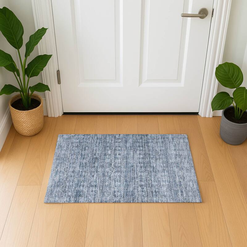 Premium Washable Super Soft Vintage Traditional Mayfield Rug - Blue - 1'8" x 2'6"