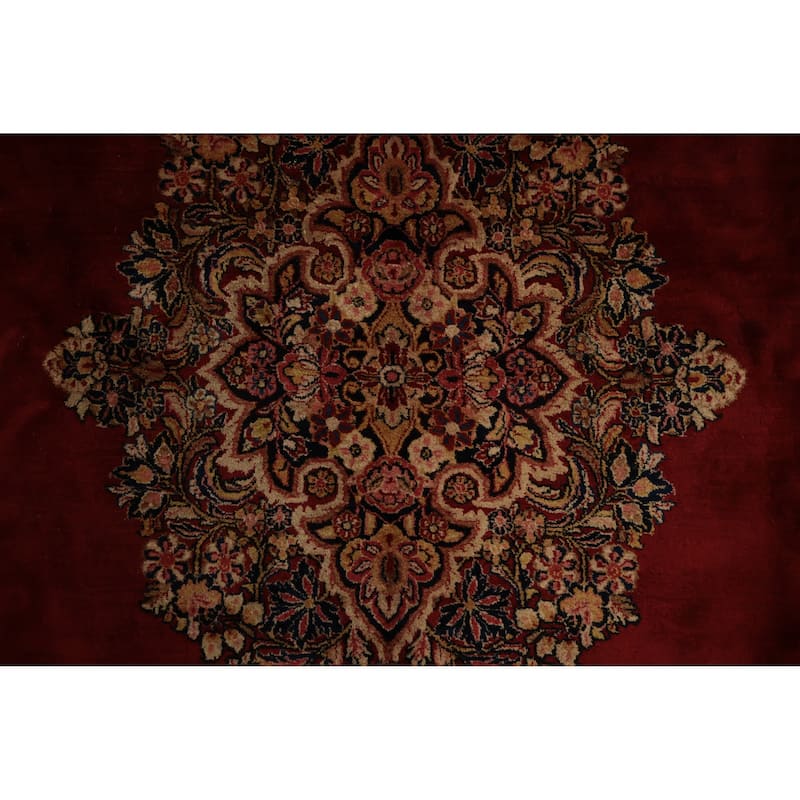 Hand Knotted Oriental 100% Wool Carpet Traditional Floral Red Mahal Area Rug - 13' 10'' X 10' 4''