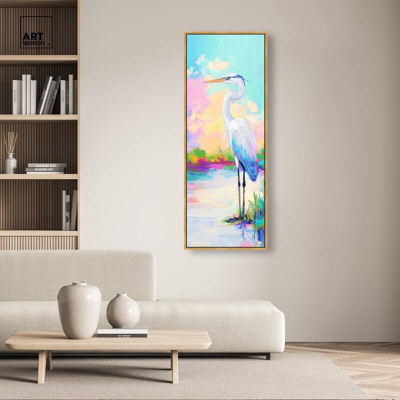 Expressive Egret II Panoramic Canvas by Art Remedy