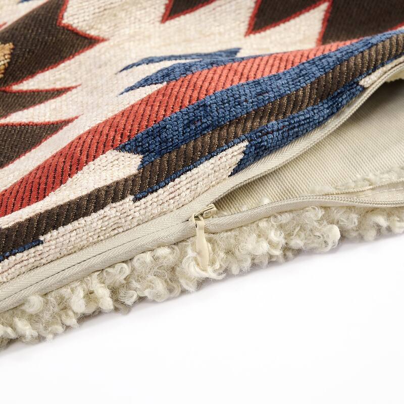 Tasha Polizzi for Paseo Road Western Design Teddy-Backed Bouclé Plush Pillow, 18" x 18"