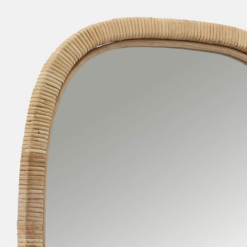 Wooden Framed Rectangular Wall Mirror - 36" - Brown