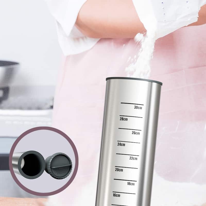Self-Cooling Stainless Steel Rolling Pin with Flour and Water Container