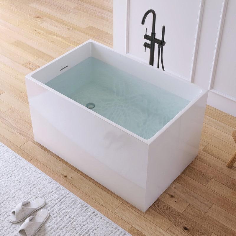 MEDUNJESS 43'' Acrylic Freestanding Bathtub Soaking Tubs