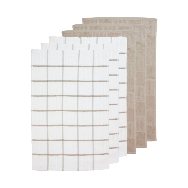 The Sloppy Chef Premier 6-Piece Windopane Kitchen Towels - 15x25