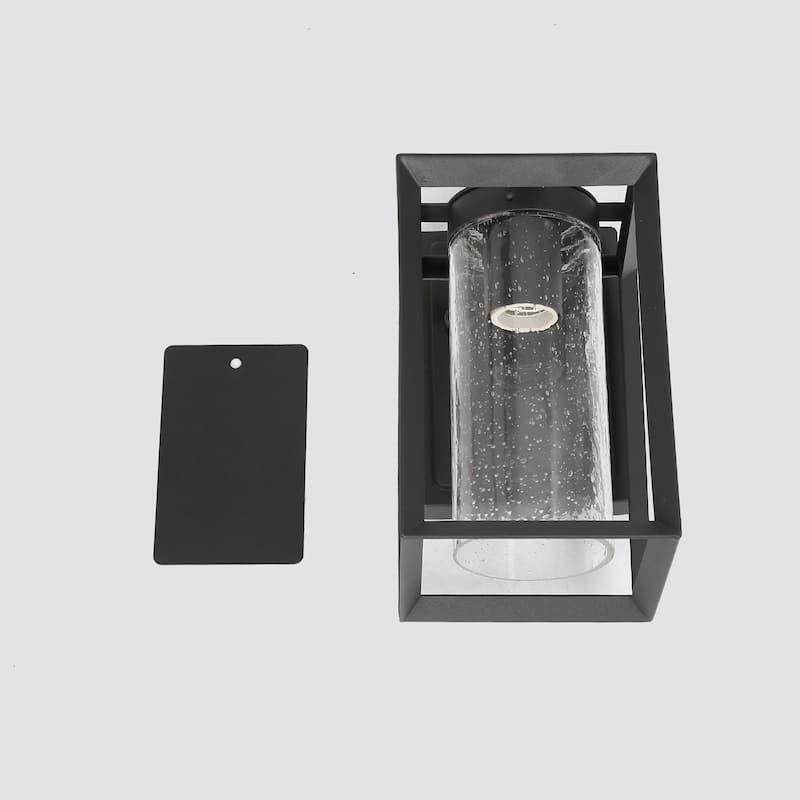 Black Outdoor Garage Lights Wall Lantern Waterproof Sconces - L 5" x W 6.5" x H 9"