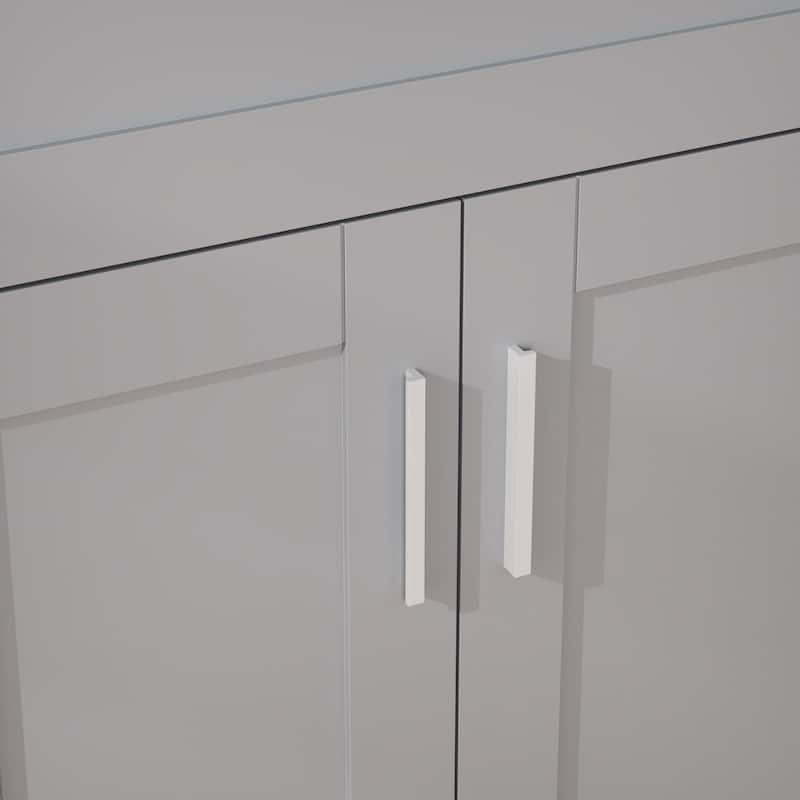 White Bathroom Vanity Cabinet Combo, 24 Inches, Ceramic Sink, Two-Door Storage, Easy Assembly