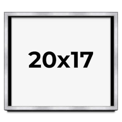 20x17 Shadow Box Frame Silver | 1.375 Inches Deep Real Wood