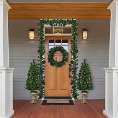 B/O Norwich Pine Artificial Christmas Entryway Set 5pc Clear Lights - 4 Foot