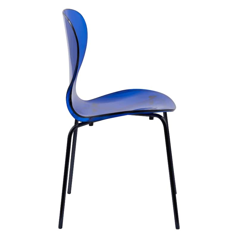 Stackable Plastic Dining Chair Transparent Modern Accent Side Chair for Indoor and Outdoor
