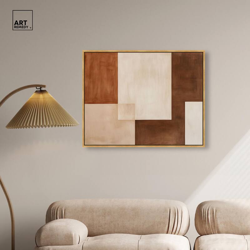 Cream and Brown Panels IV Canvas by Art Remedy