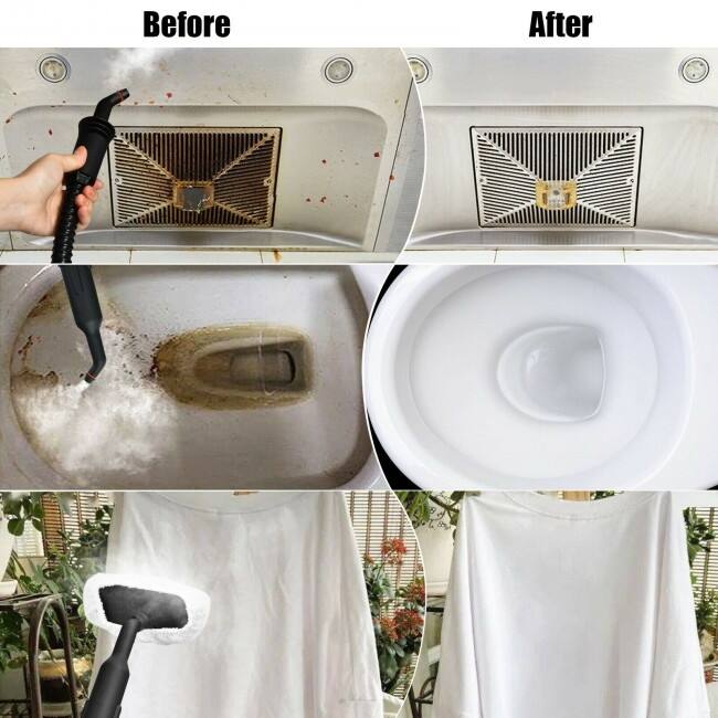 Powerful 1400W Handheld Steam Cleaner with 17 Accessories for Versatile Household Cleaning - 13" x 5" x 9.5" (L x W x H)