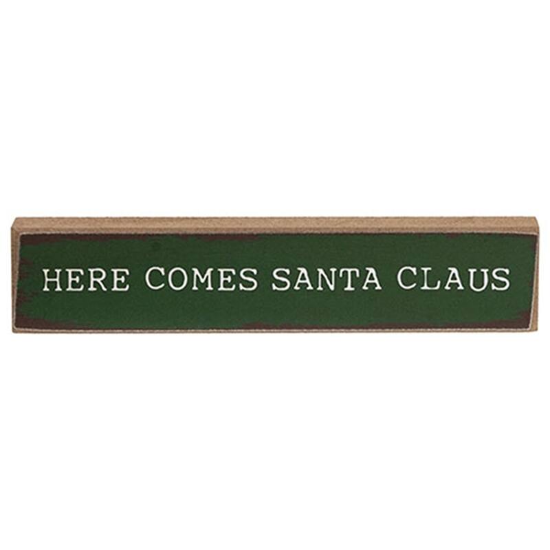 Rustic Christmas Mini Wooden Sign Set Holly Jolly Theme- 3 Asstd. - 6” x 0.50” x 1”
