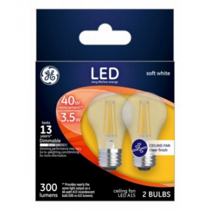 Shop Ge 28945 Medium Base A15 Dimmable Ceiling Fan Led Bulb