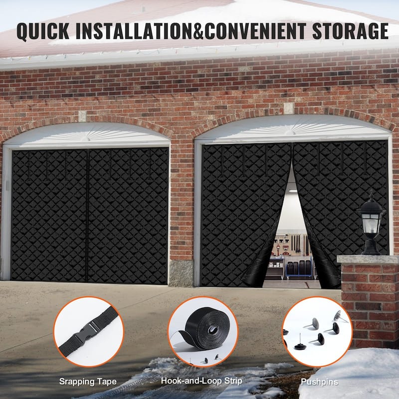 Garage Door Screen for Winter 10.3 x 8.14 ft Garage Door Insulation Kit - Multi